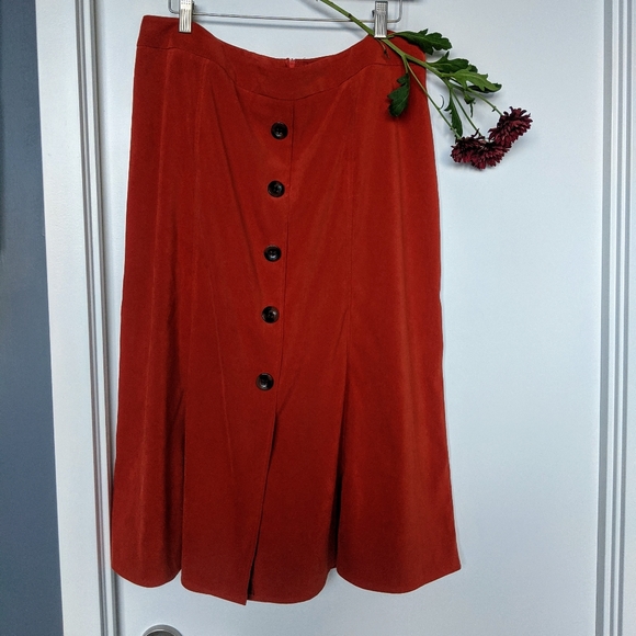 Vintage Burnt Orange Lindor A-line Skirt - Picture 1 of 7